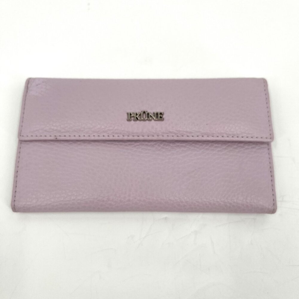 Prune Chicago Continental Wallet Pink Pebbled Leather Coin Compartment
